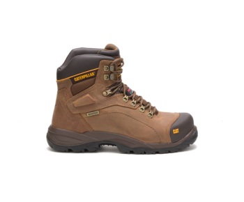 Caterpillar Kängor Sverige - Diagnostic Hi Waterproof Thinsulate™ Steel Toe Arbetsskor Herr MörkBeige PZF-981362